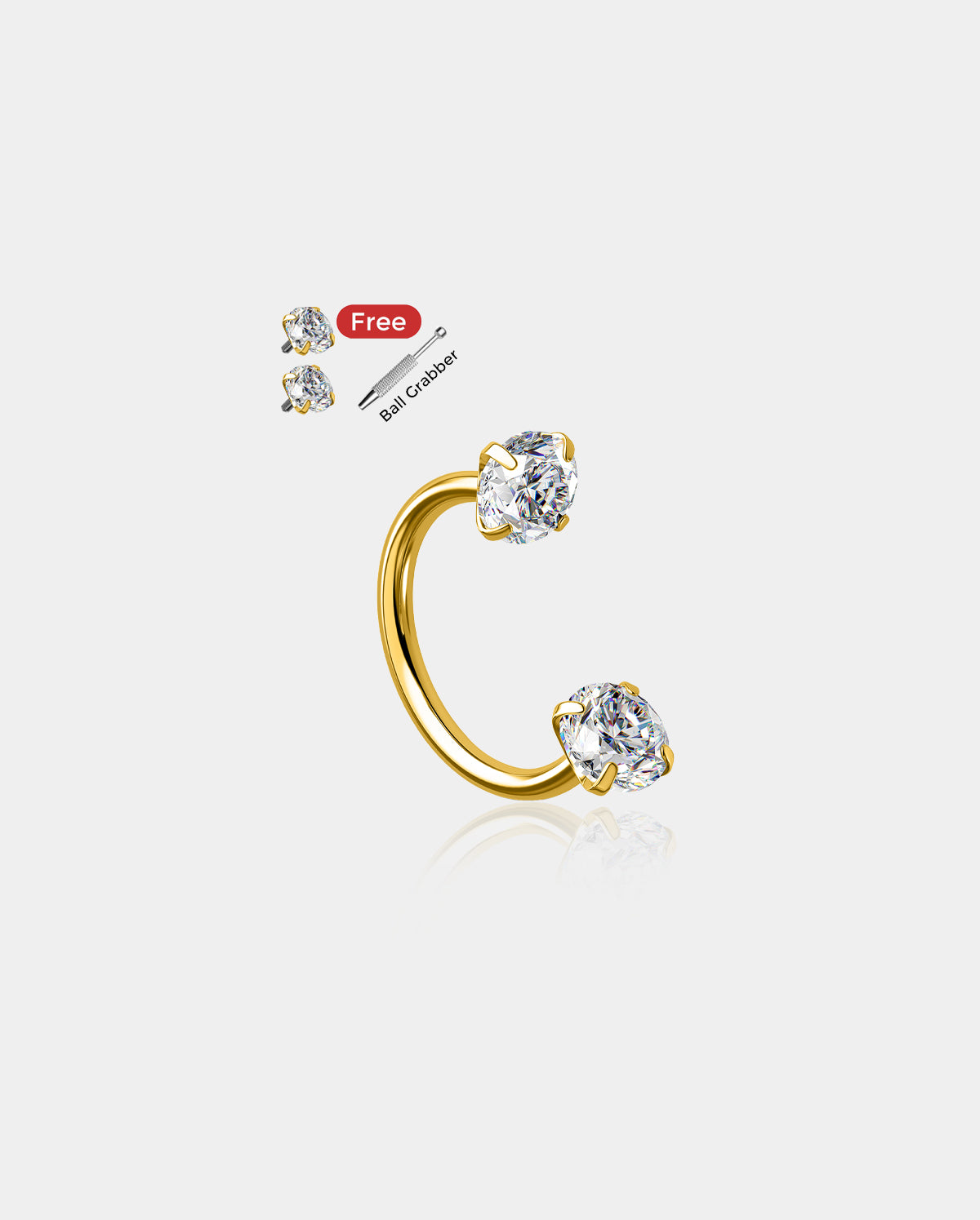 Horseshoe CZ Nostril Hoop With Tool Set