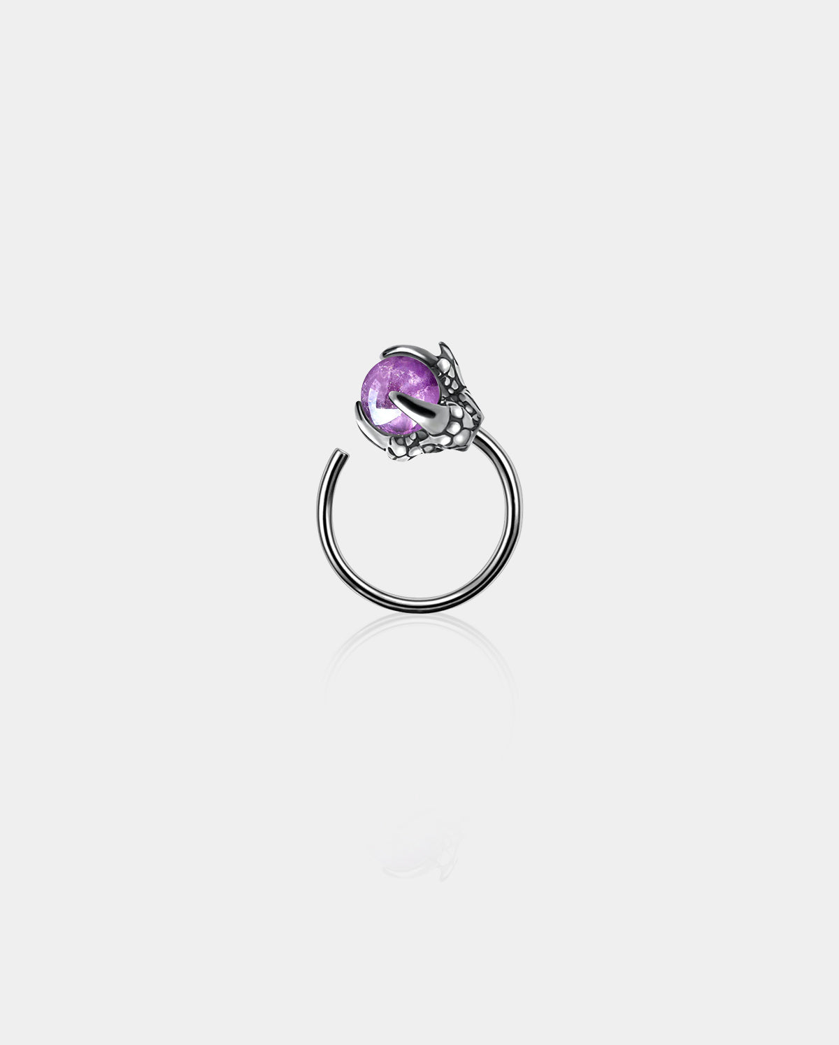 Amethyst Dragon Claw Nose Hoop