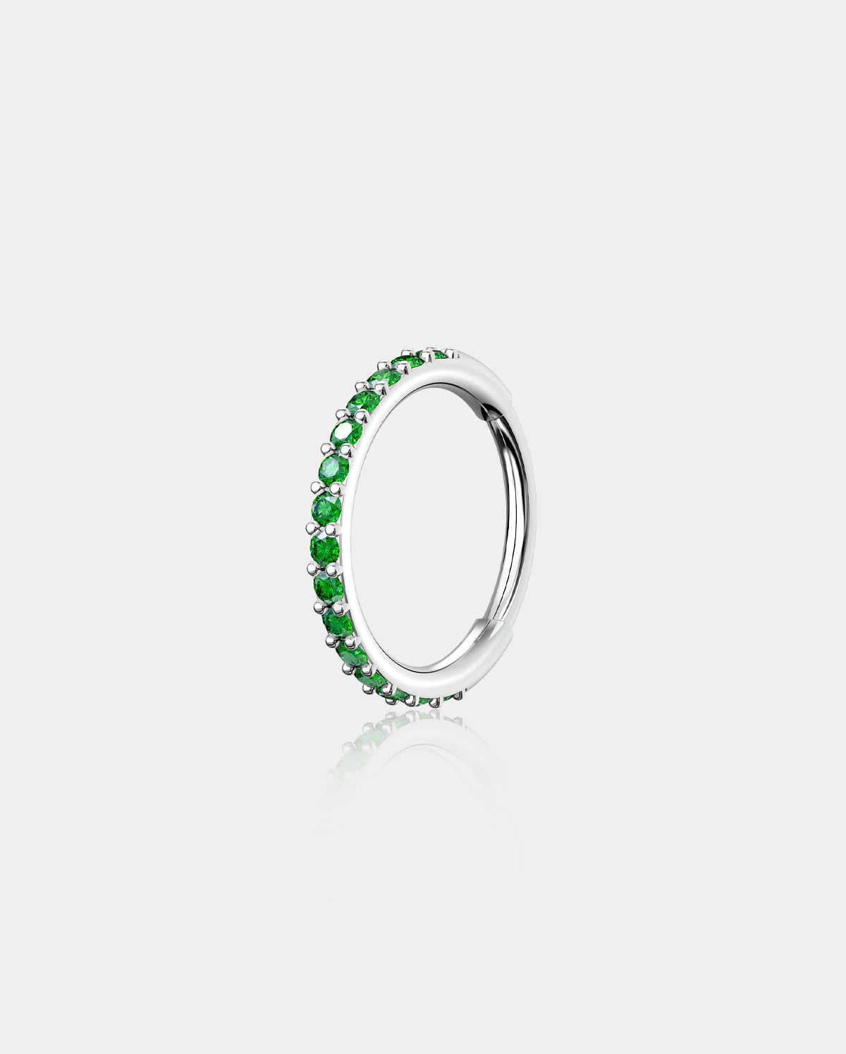 20G Pink CZ Hinged Segment Nose Ring
