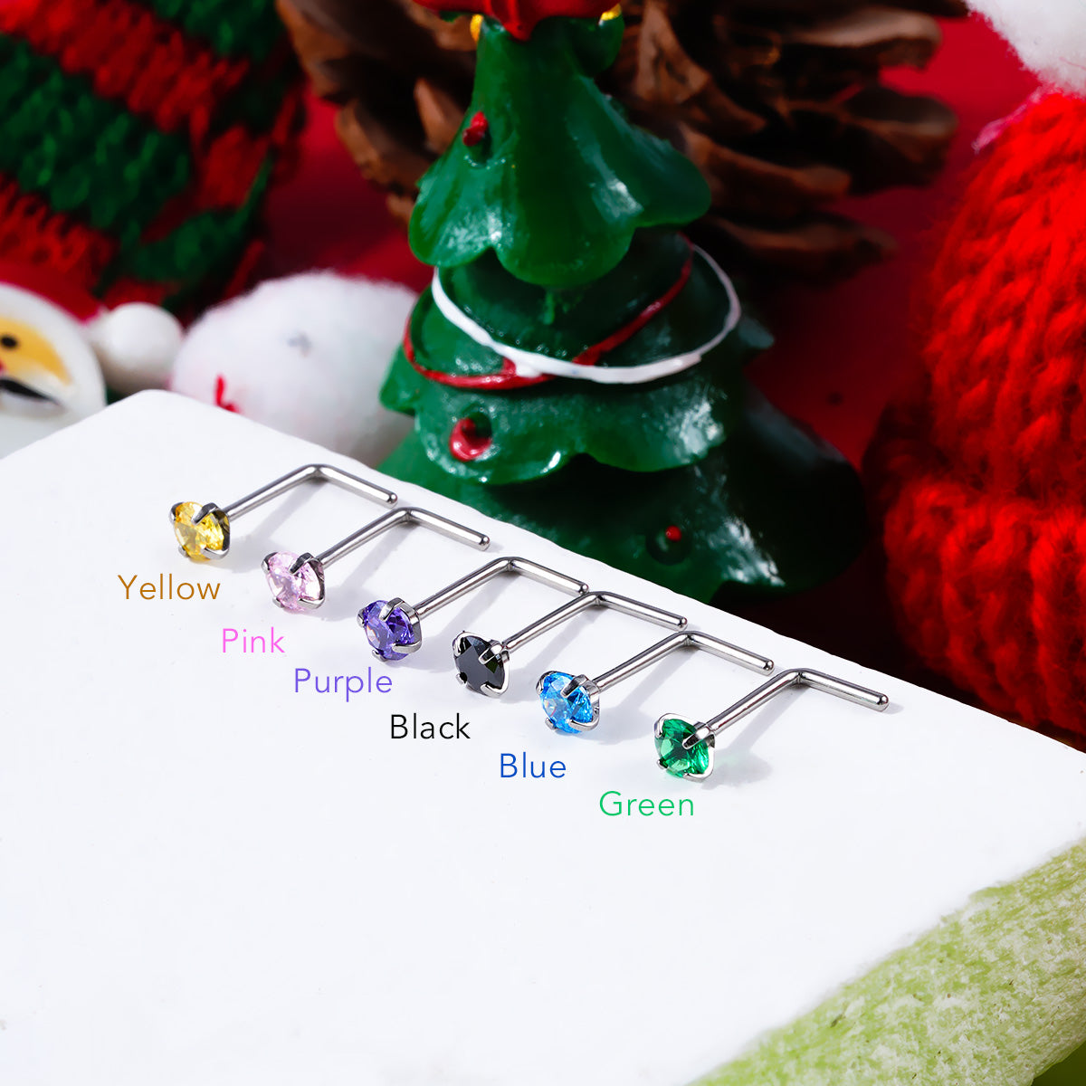 Vibrant CZ Titanium Nose Stud