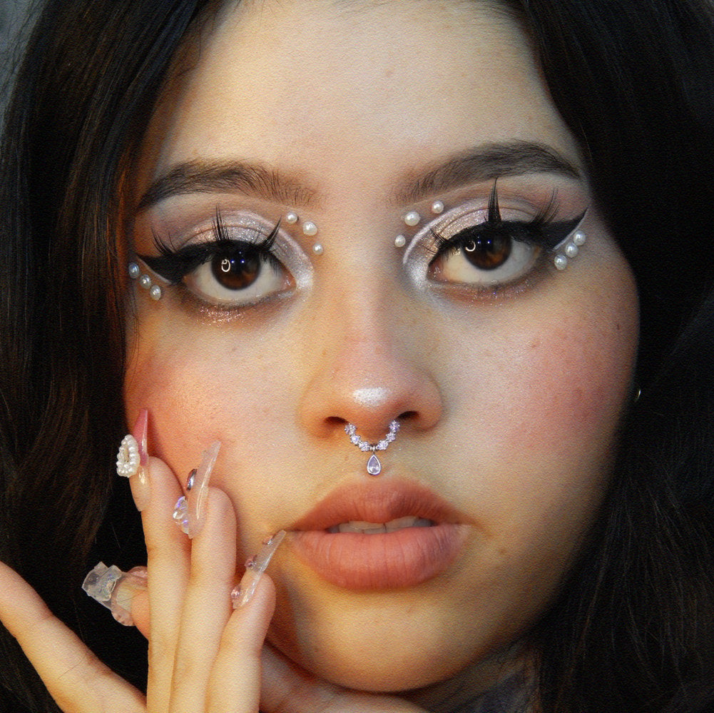 Dangle Diamond Septum Ring