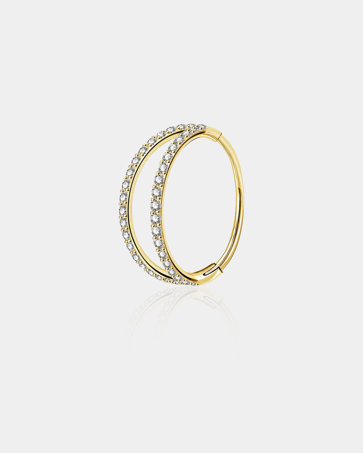 20G CZ Double Hoop Segment Nose Ring