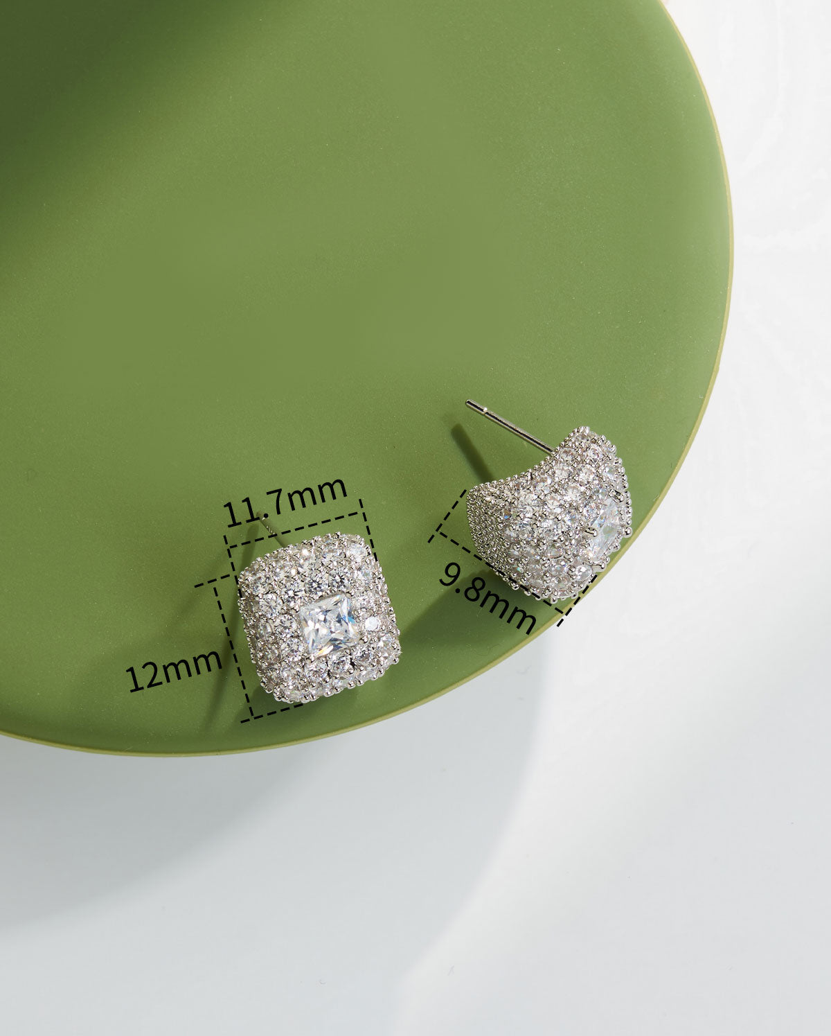 2PCS Luxe Pave Sparkle CZ Stud Earrings