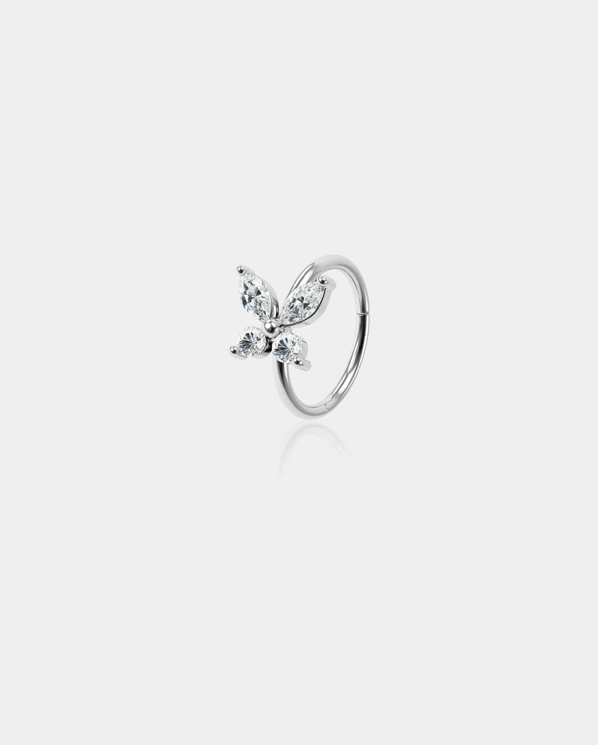 18G CZ Butterfly Segment Nose Ring