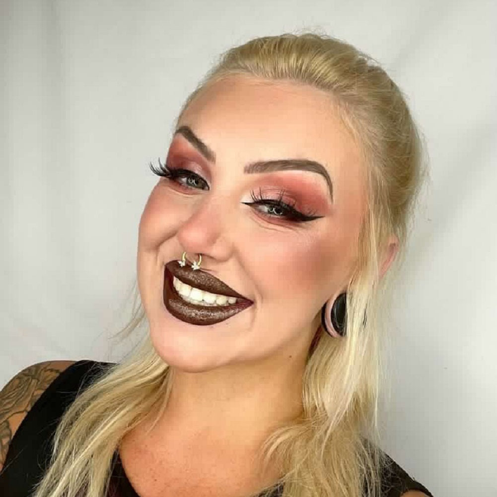 14K Gold CZ Butterfly Horseshoe Septum Ring