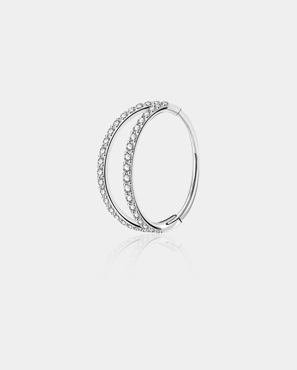 CZ Double Hoop Segment Nose Ring