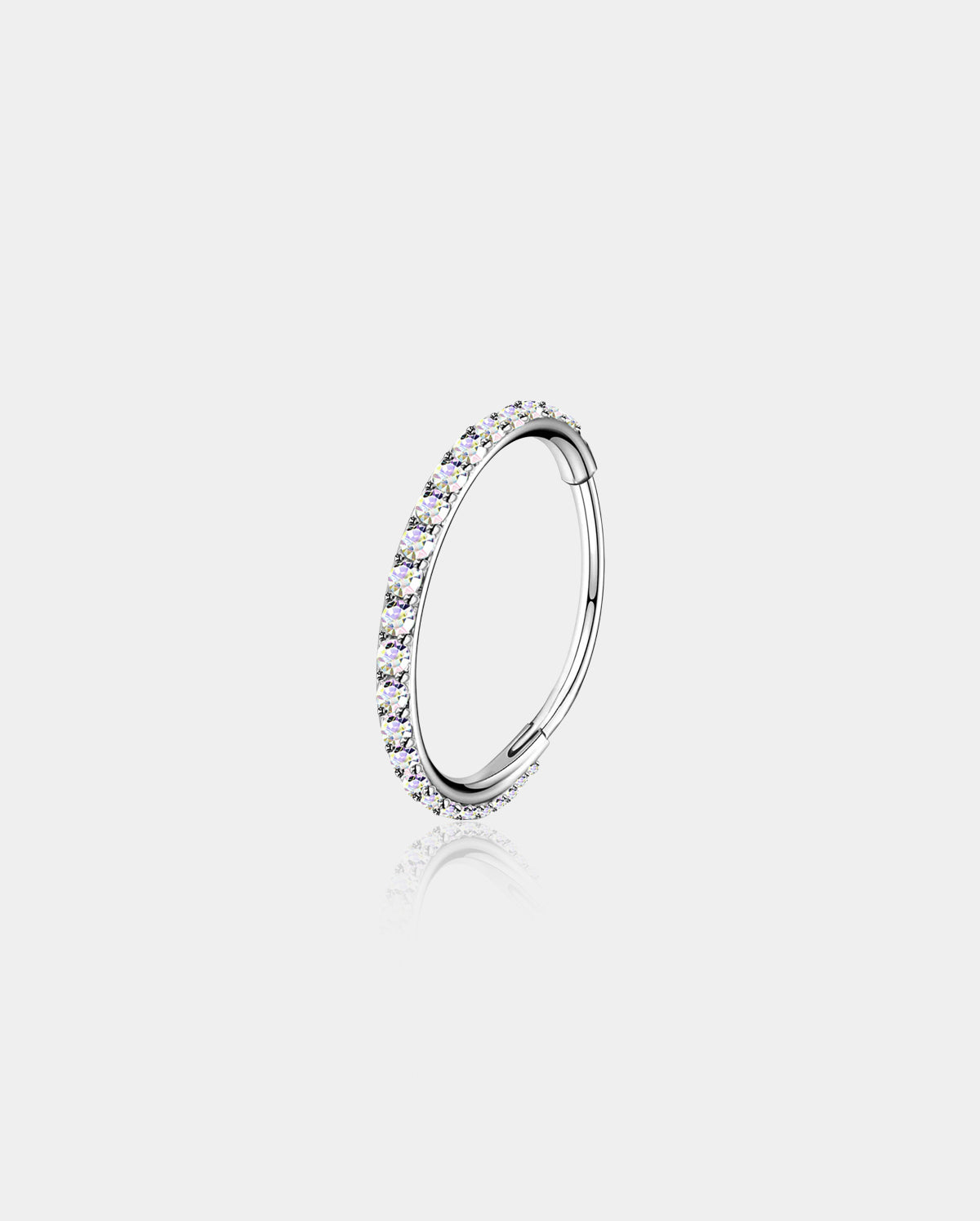 20G Purple CZ Hinged Segment Nose Ring