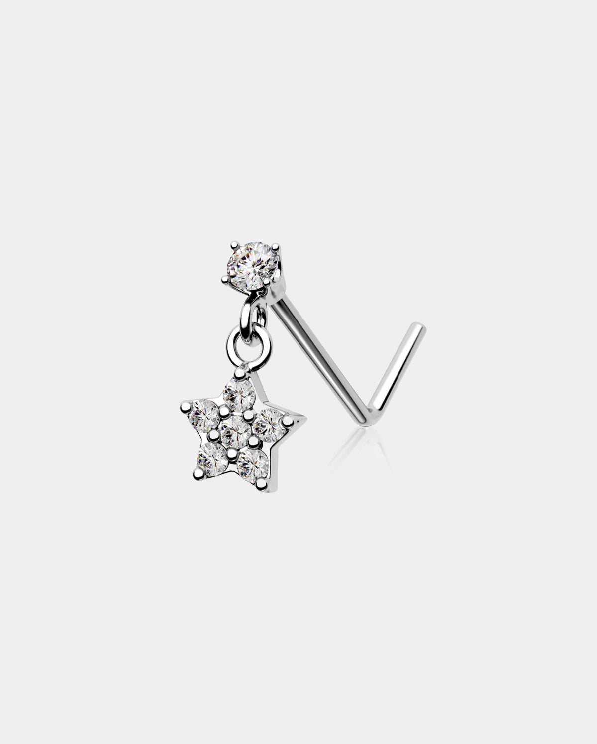 Star Dangle L-Shaped Nose Stud