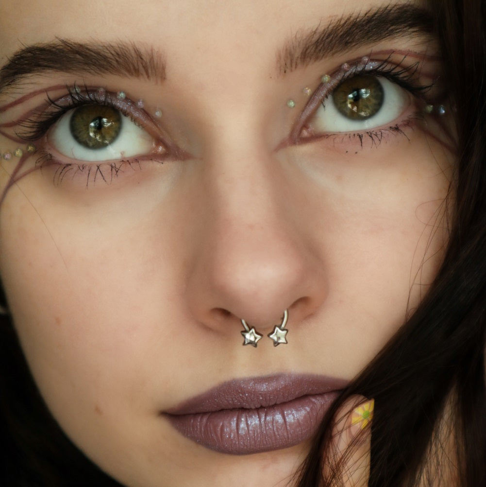 3D Star Horseshoe Septum Ring