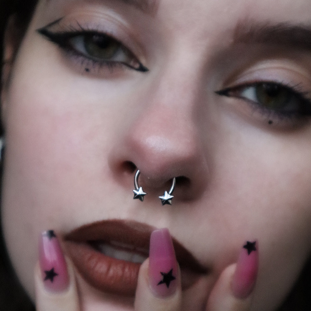 Nautical Star Horseshoe Septum Ring