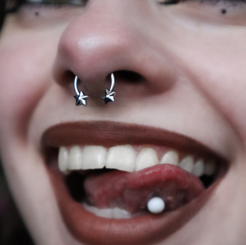 Nautical Star Horseshoe Septum Ring