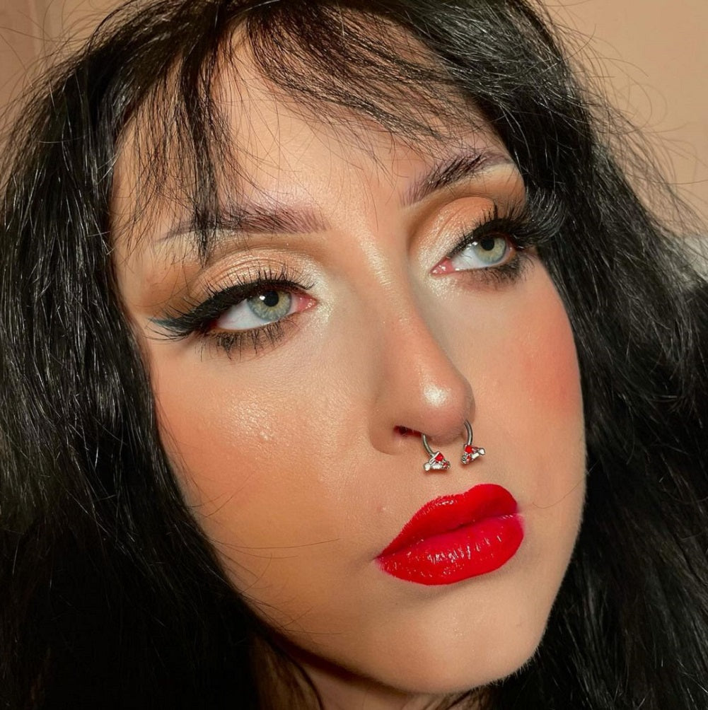 Santa's Red Hat Horseshoe Septum Ring