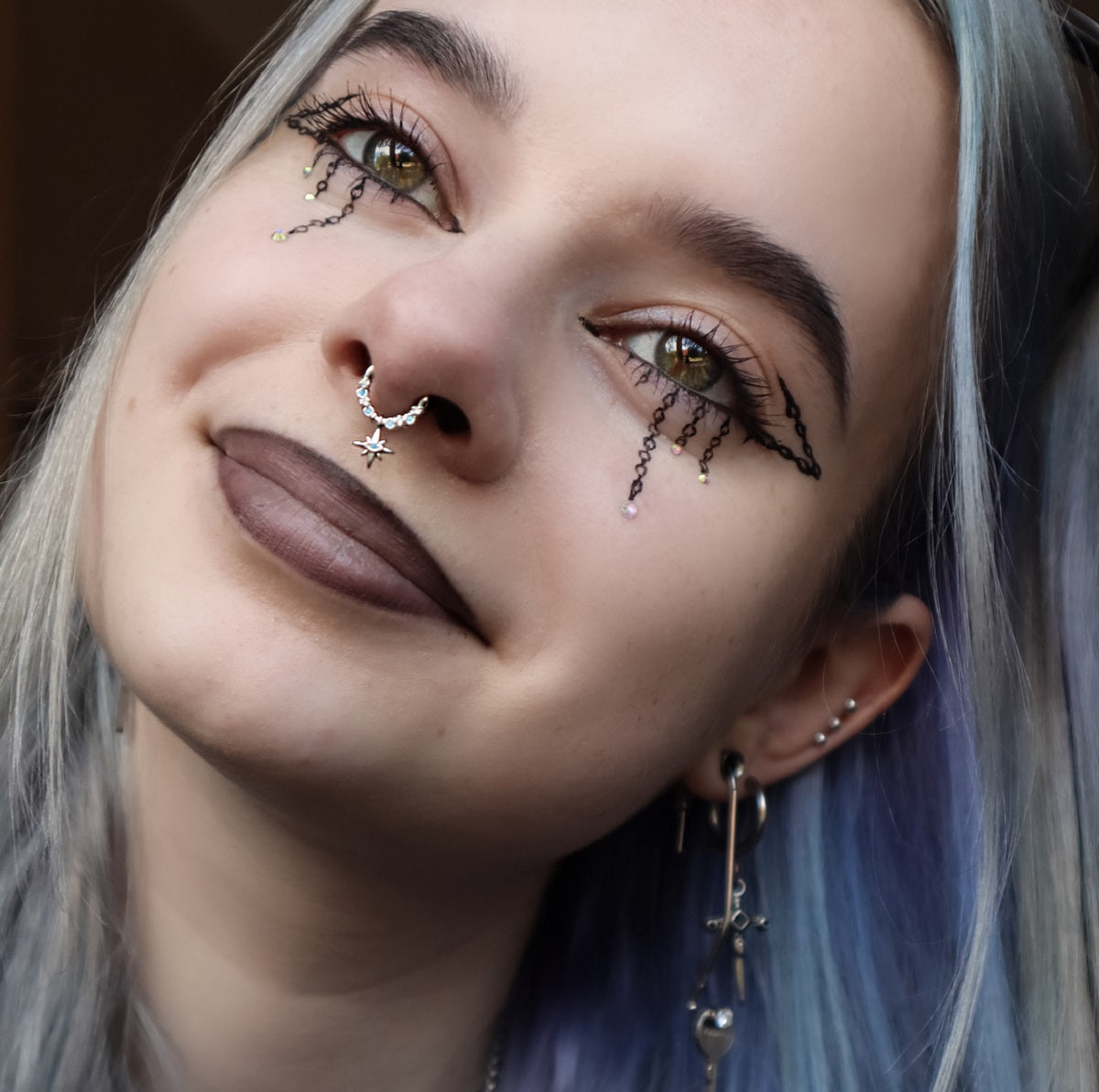 Hexagram Turquoise Daith Septum Ring