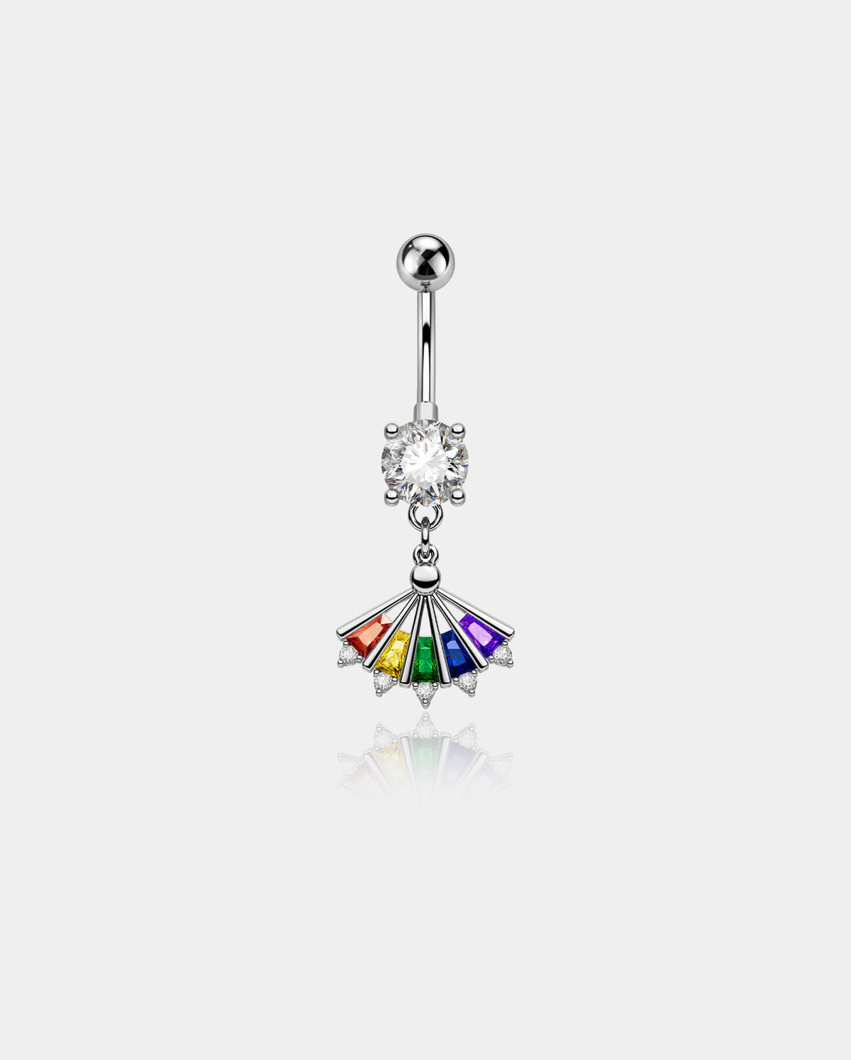 oufer rainbow belly button rings