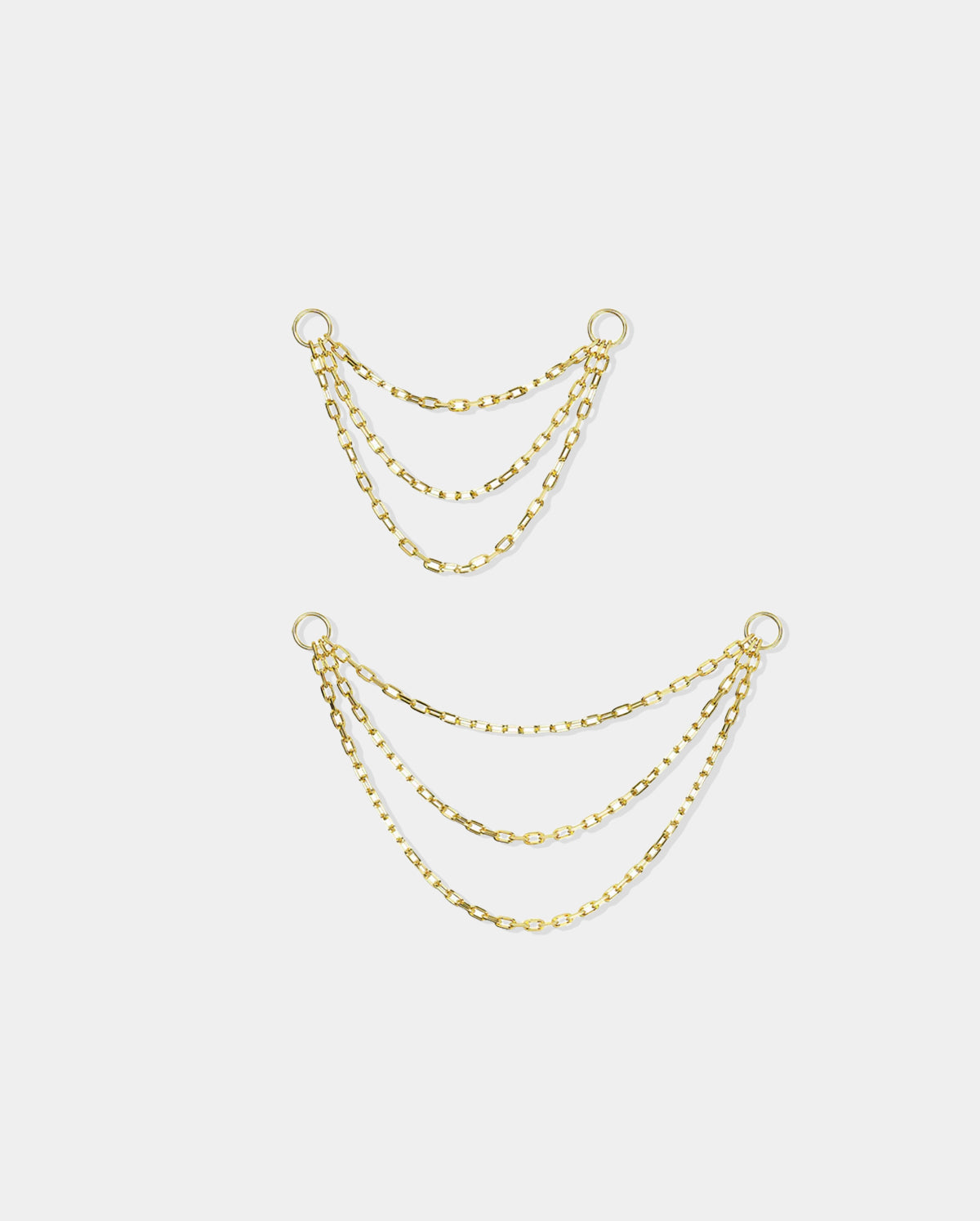 14K Gold Removable Triple Chain Attachment Linking Chain