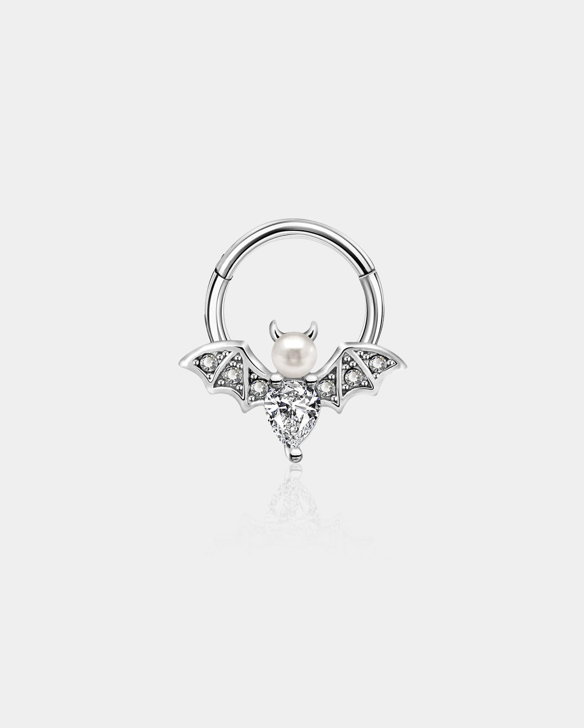 CZ Pearl Bat Septum Ring