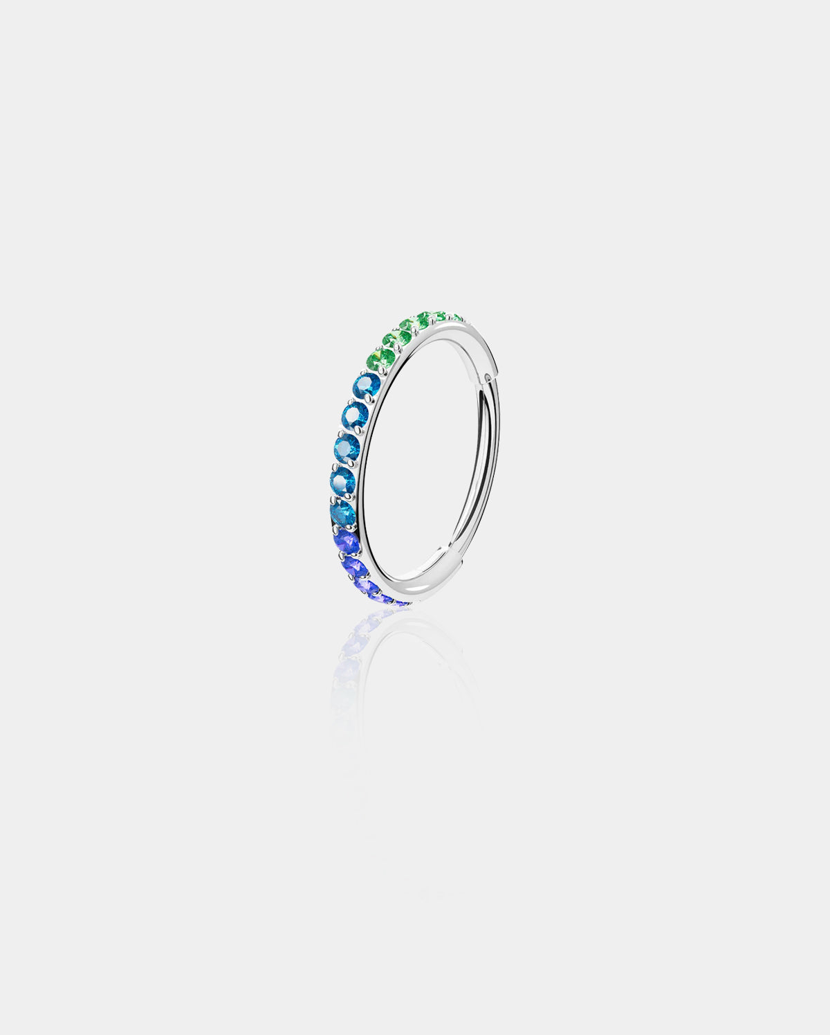 Iridescent CZ Segment Nose Hoop