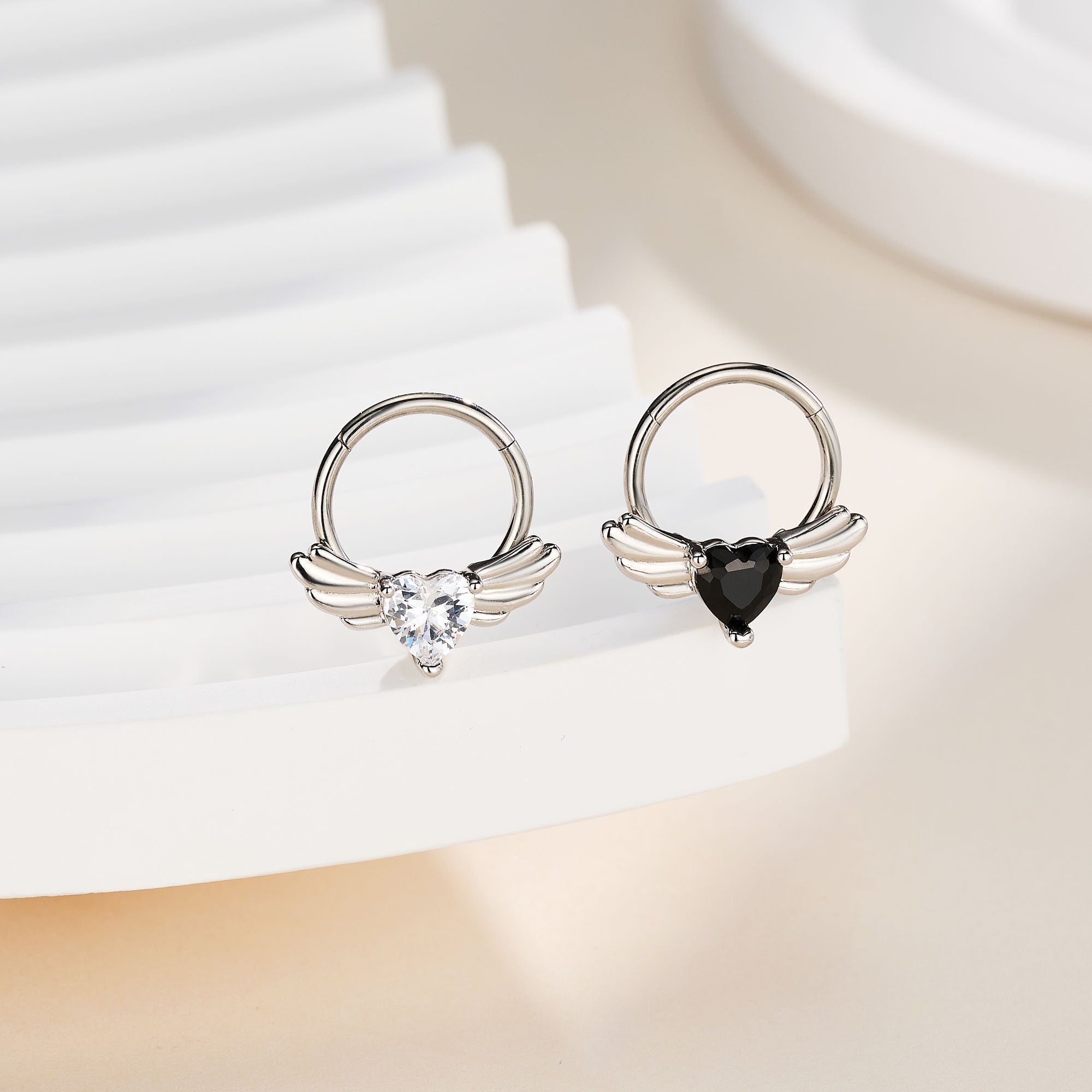 Winged Heart CZ Segment Septum Ring