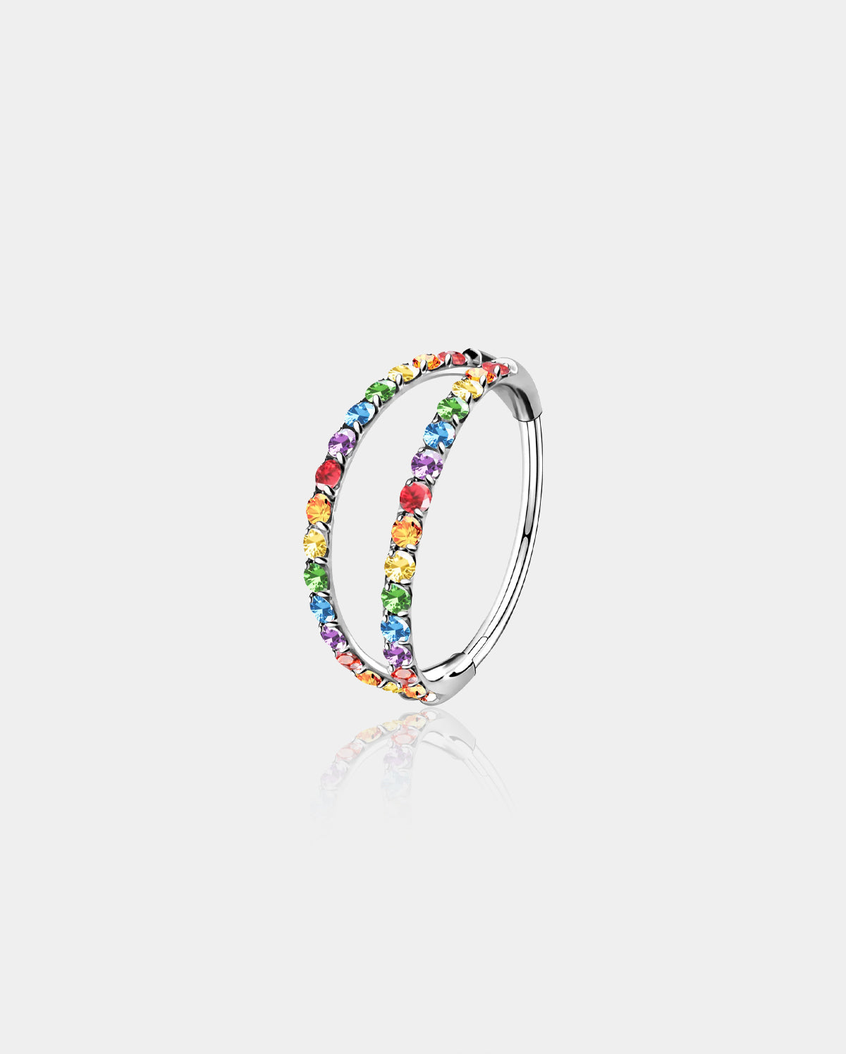 20G Black Double Hoop Nose Ring