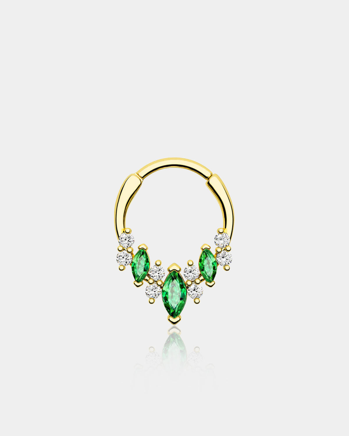 gold emerald septum ring
