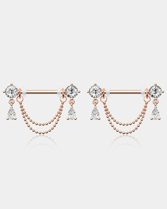 Gemstone Dangle Nipple Piercing Chain