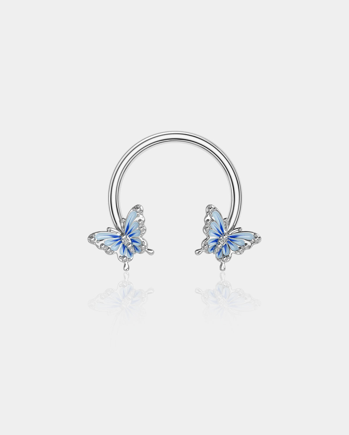 Blue Butterfly Horseshoe Septum Ring