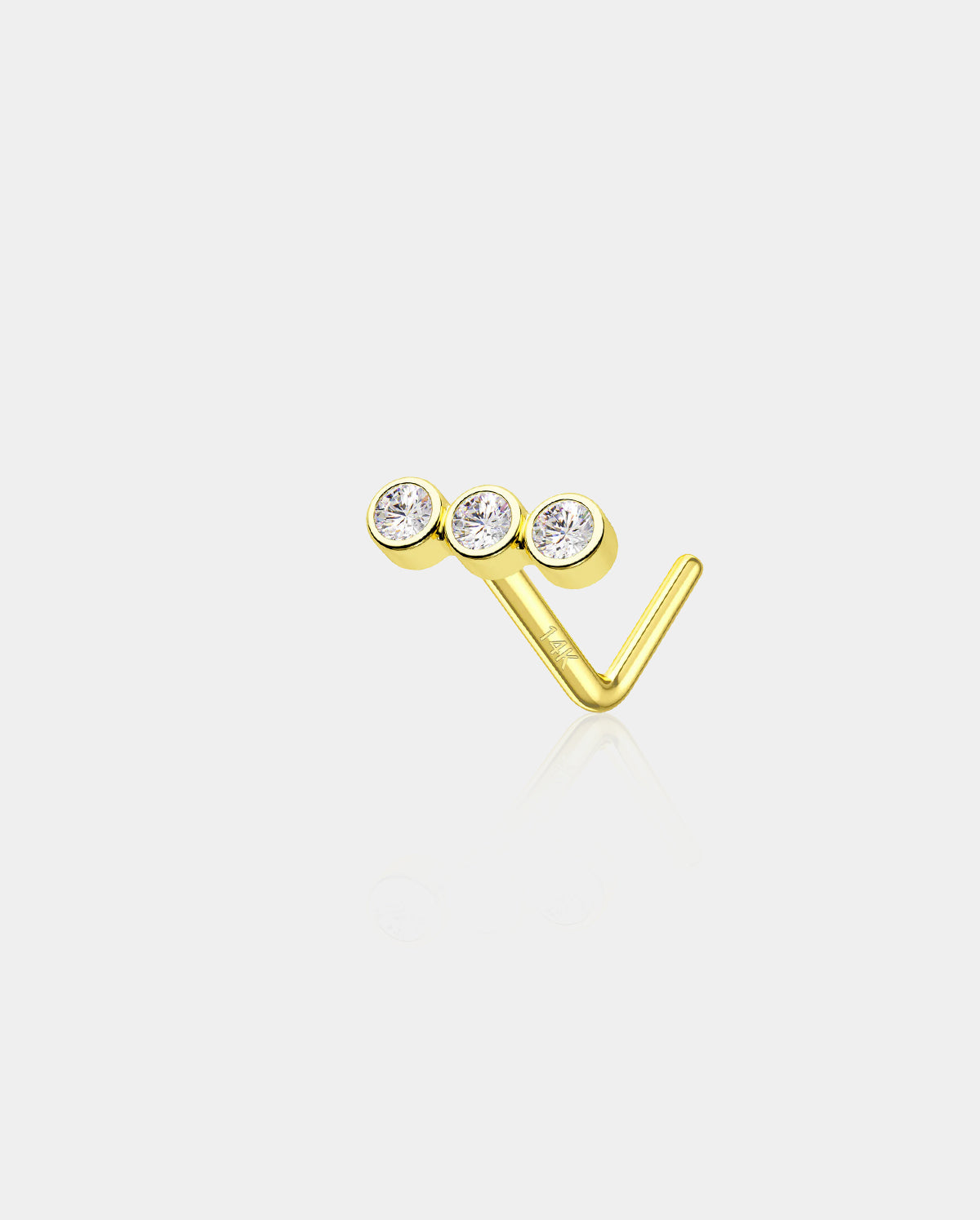 beads 14k gold nose stud