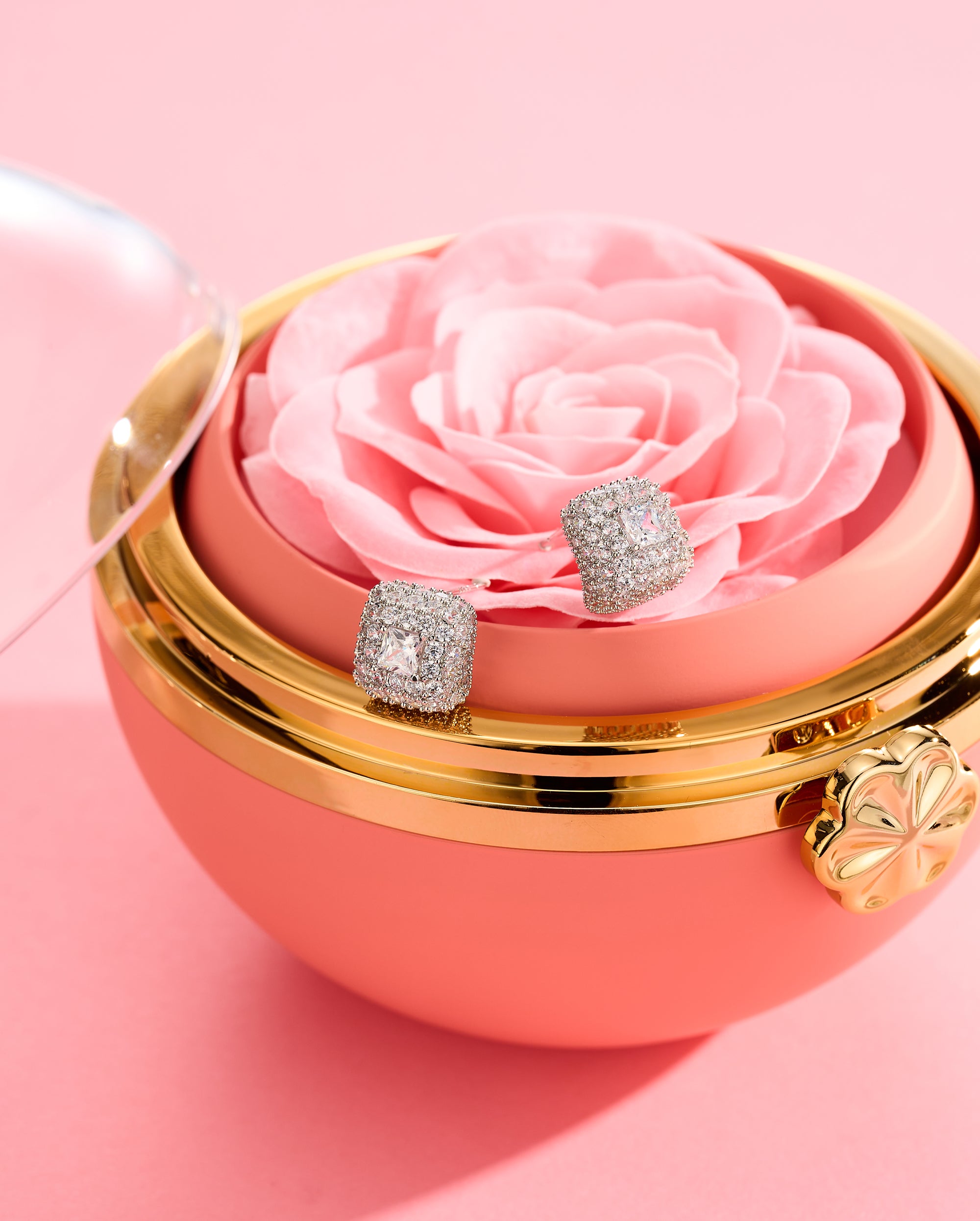 2PCS Luxe Pave Sparkle CZ Stud Earrings