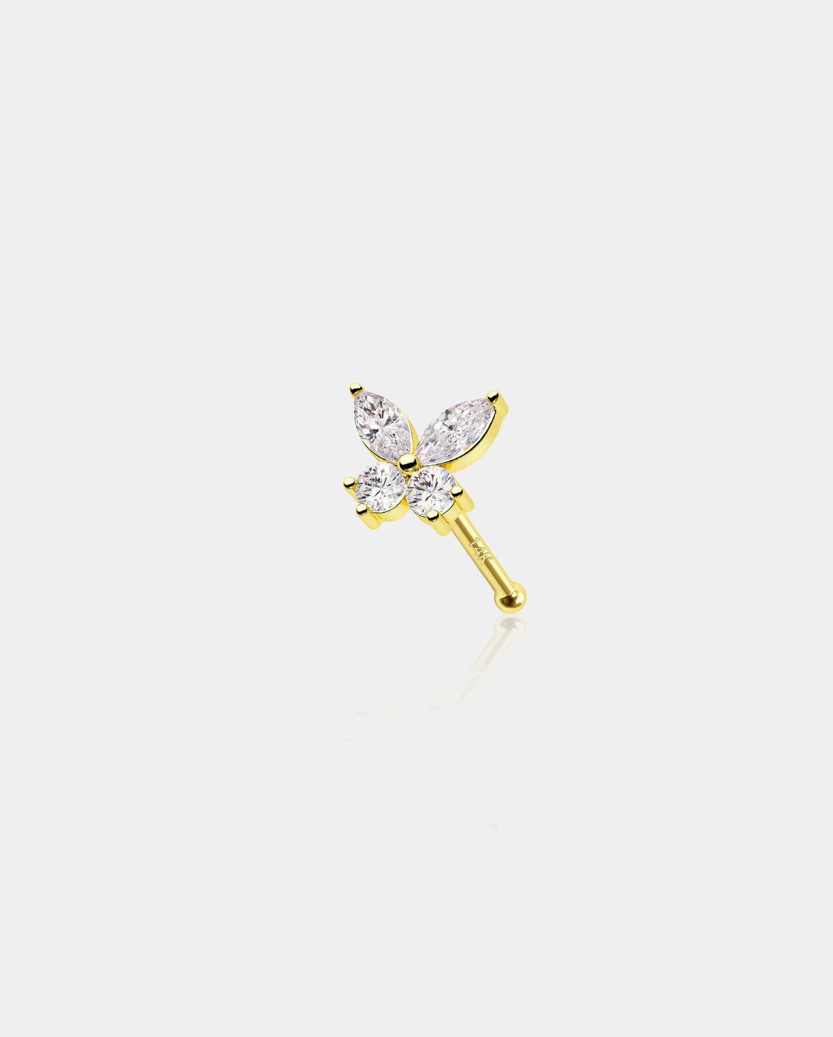 butterfly nose piercing stud