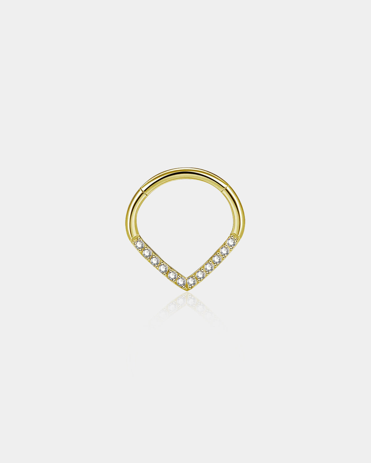 Clear CZ Triangle Septum Ring