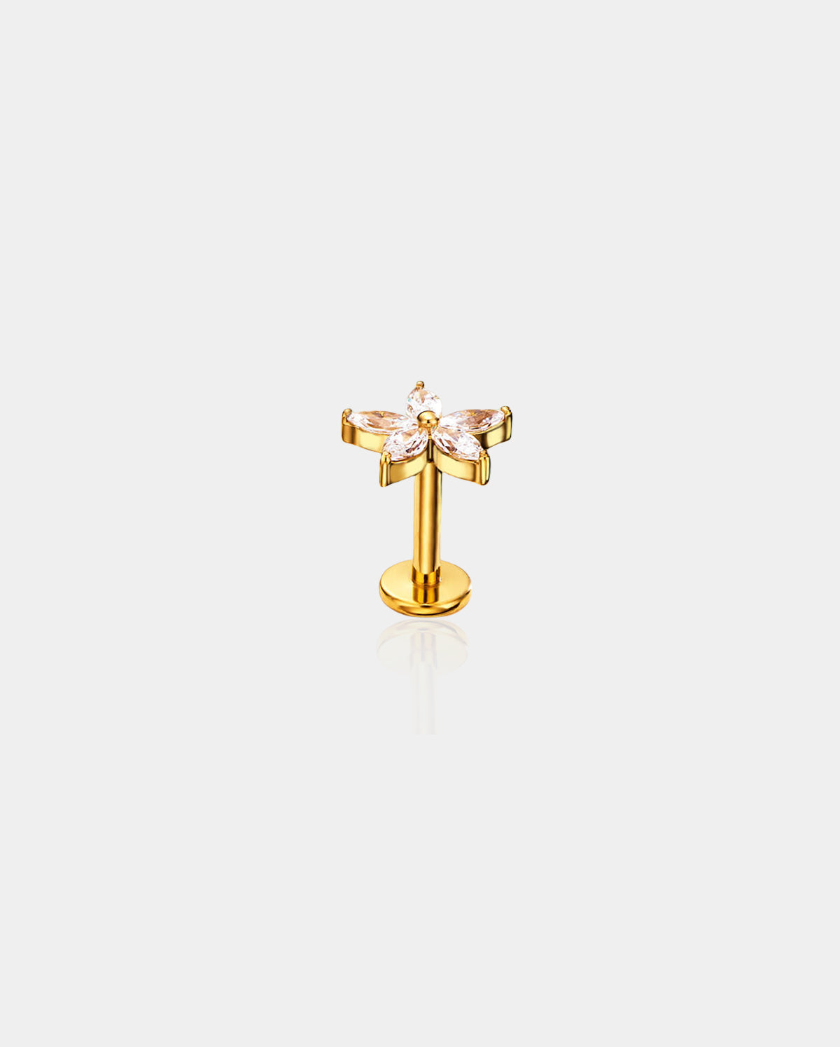 Flower Threadless Push Pin Cartilage Stud