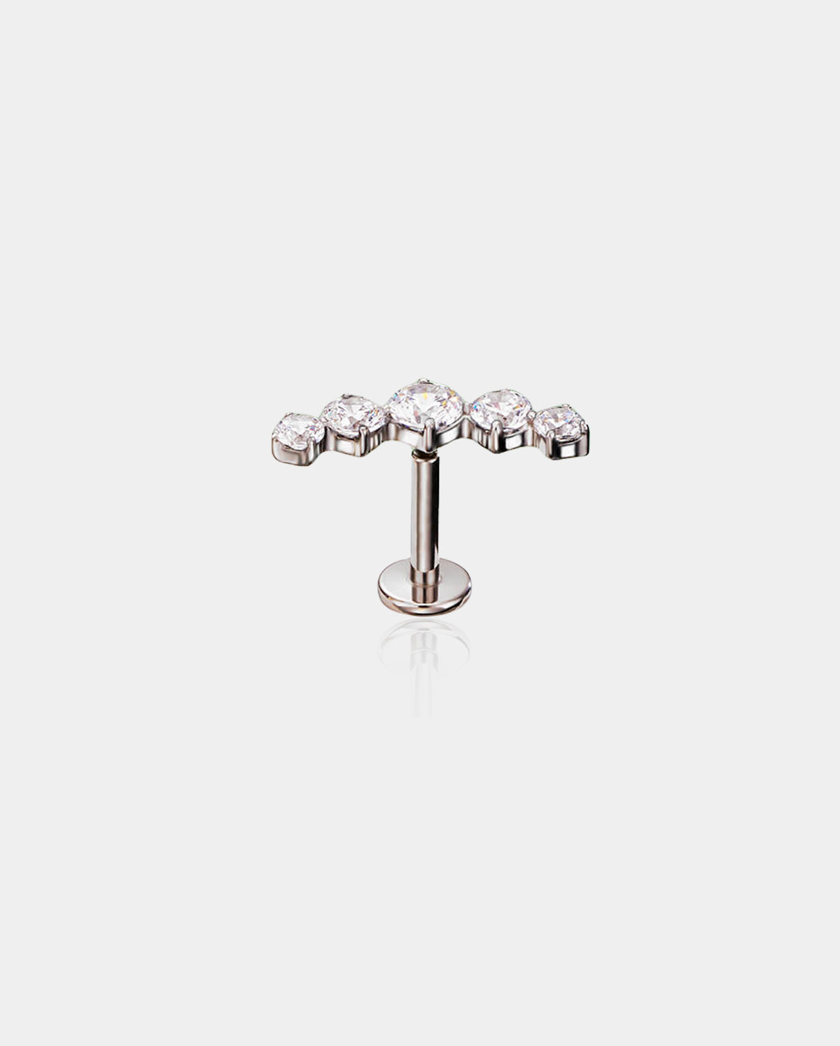 Arc CZ Threadless Push Pin Cartilage Stud