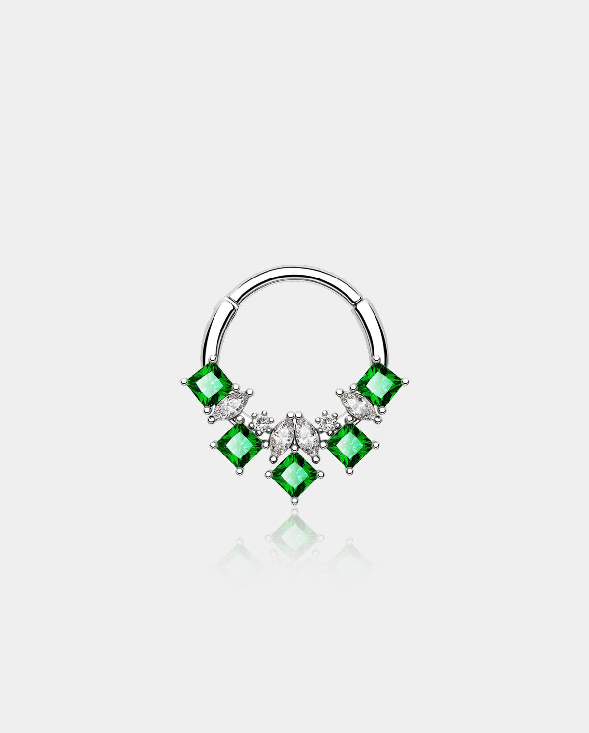 oufer green gemstone septum ring