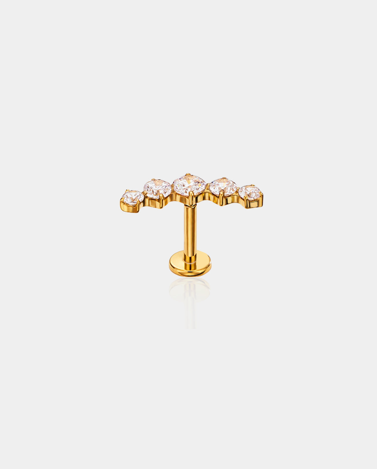 Arc CZ Threadless Push Pin Cartilage Stud