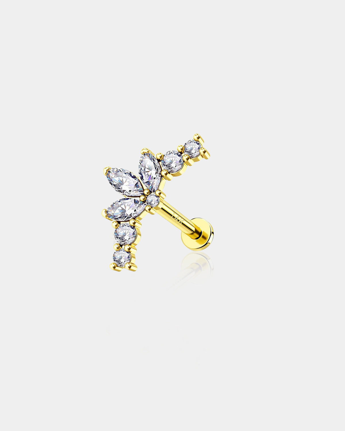 14k solid gold nose piercing earrings