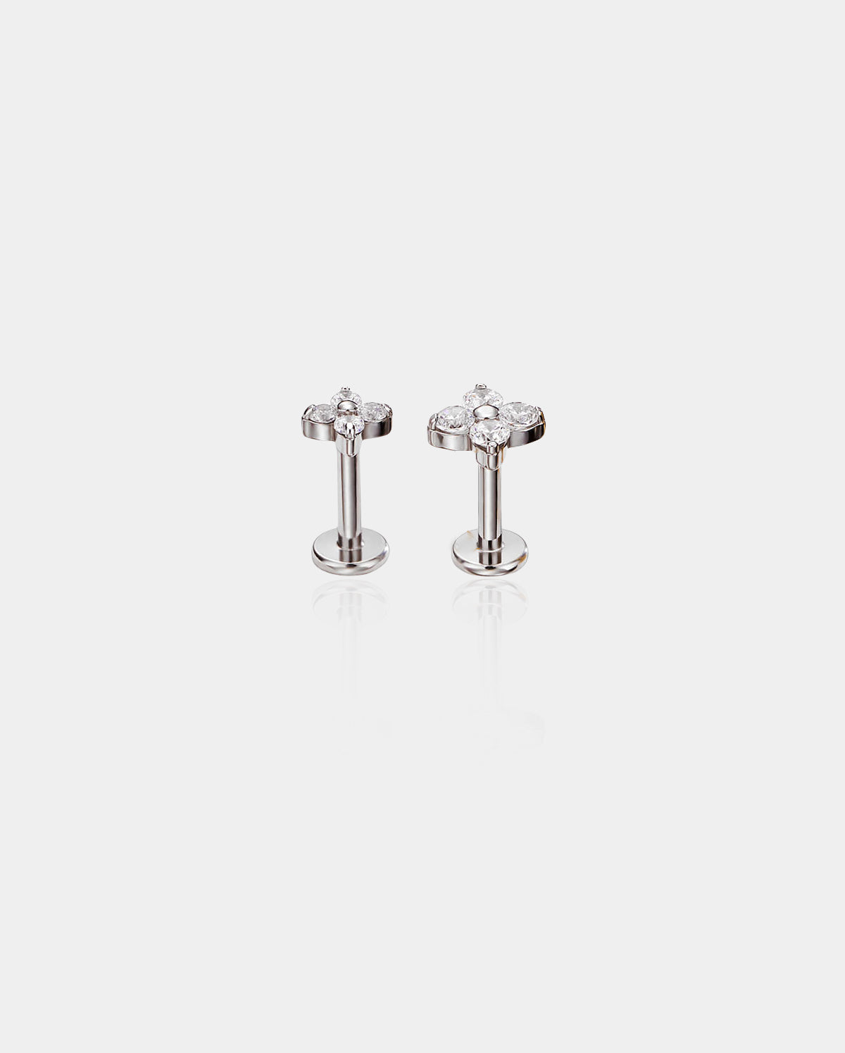 Flower Threadless Push Pin Cartilage Stud