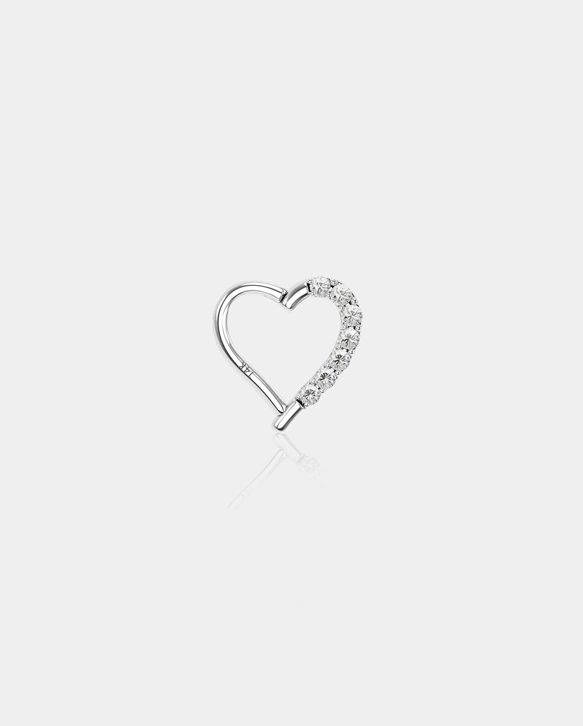 white gold heart daith piercing jewelry