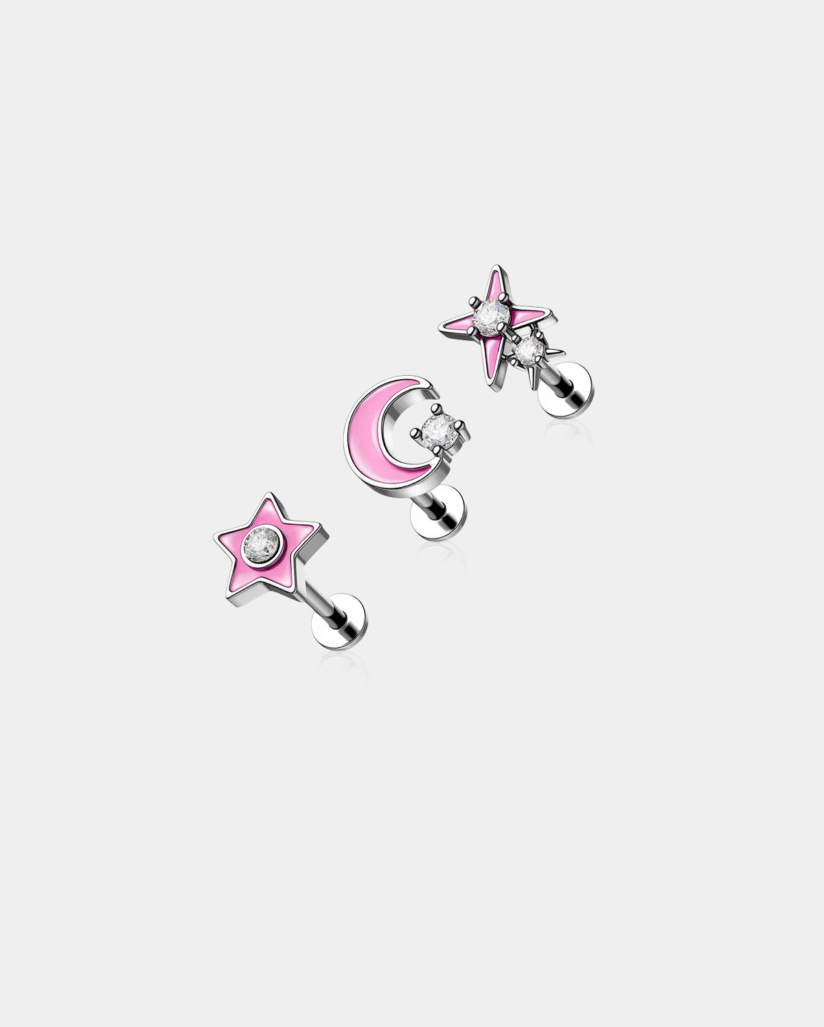 pink helix stud