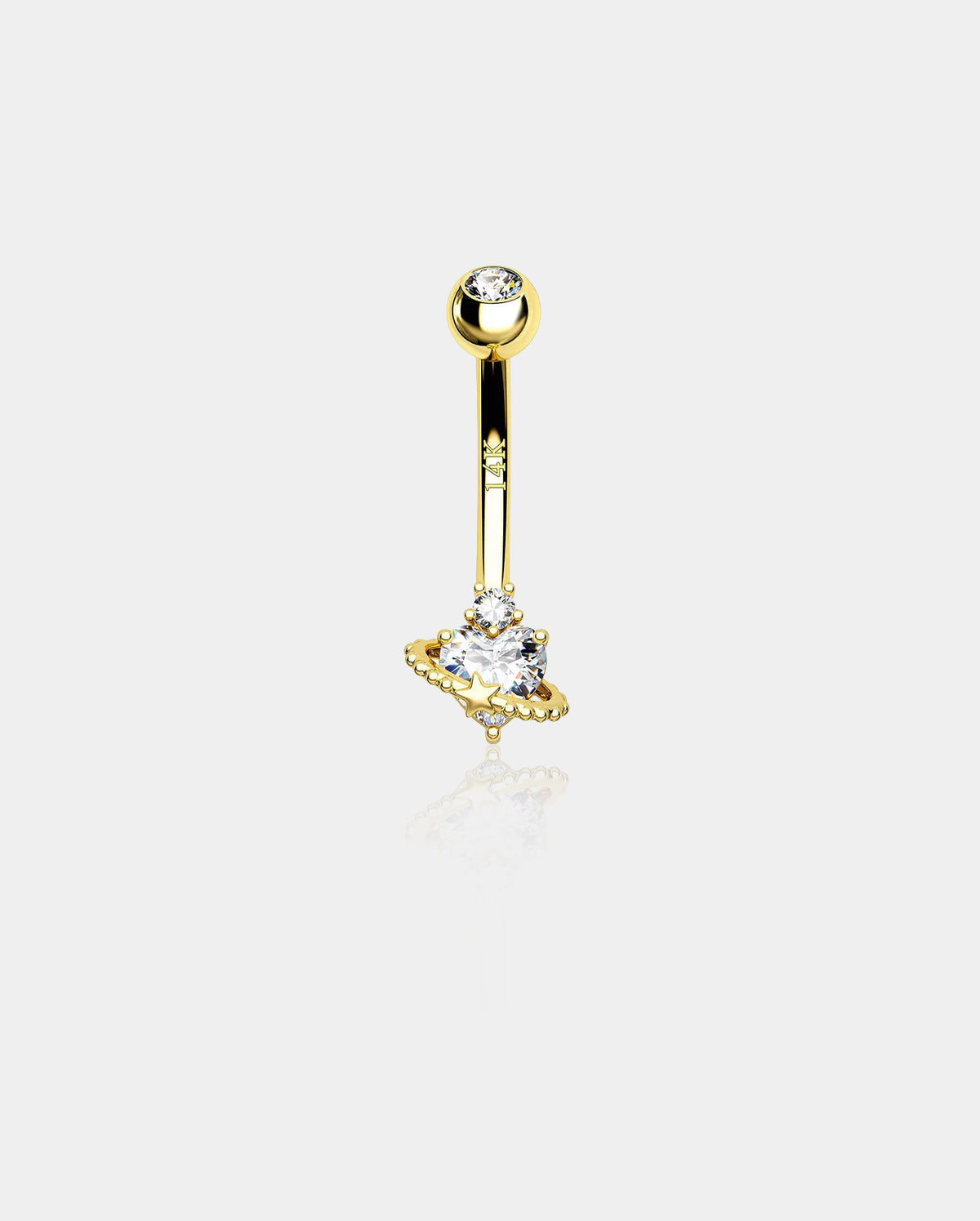 heart belly button ring