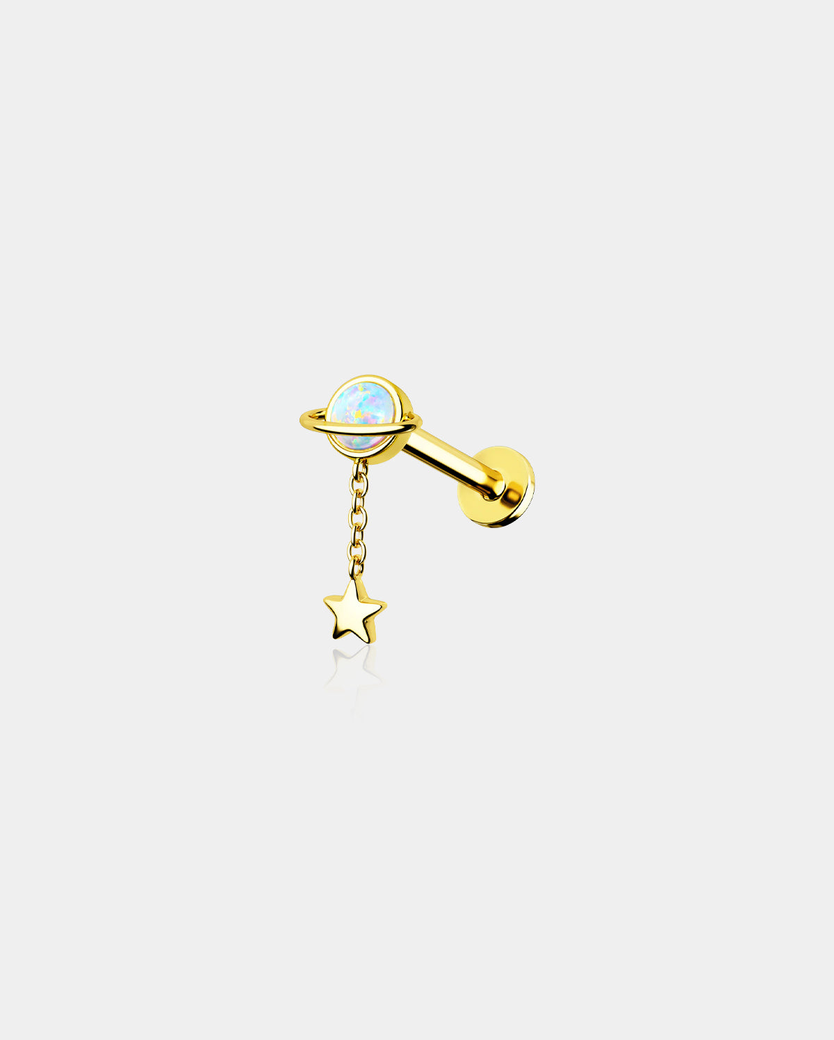 Star Dangle Planet Internally Threaded Cartilage Stud