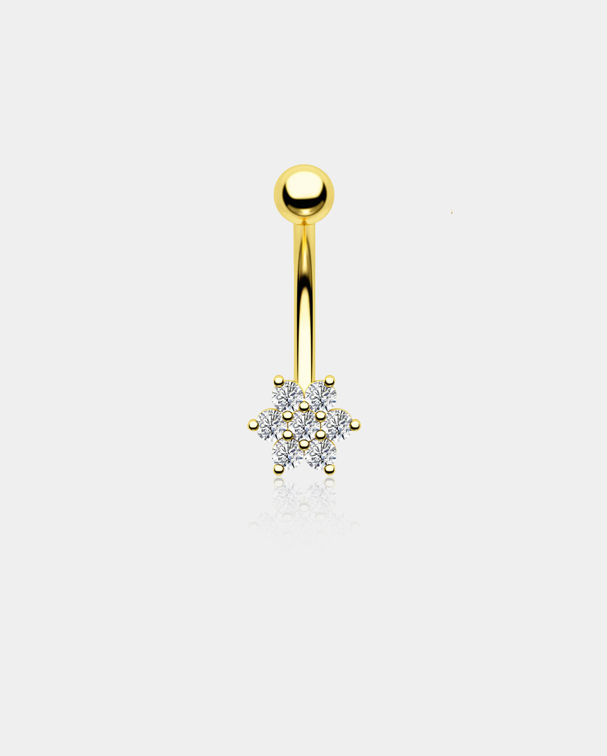 solid gold snowflake belly ring