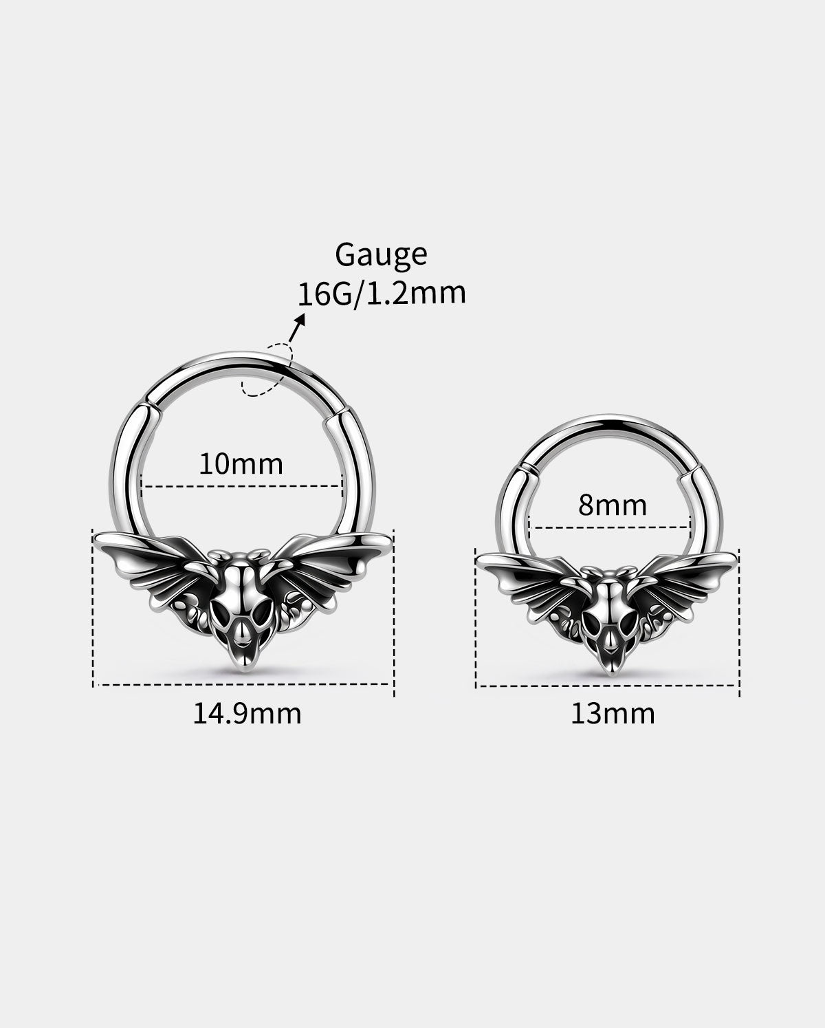 OUFER Skull Moth Segment Septum Ring