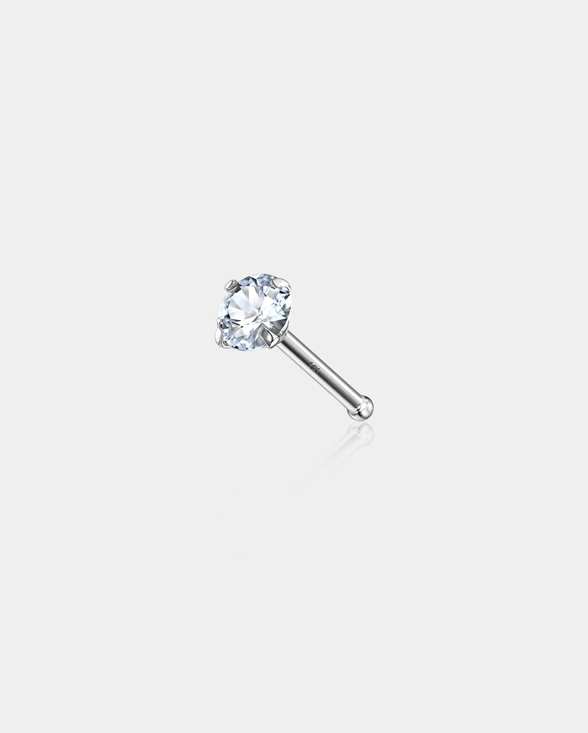 white gold nose stud