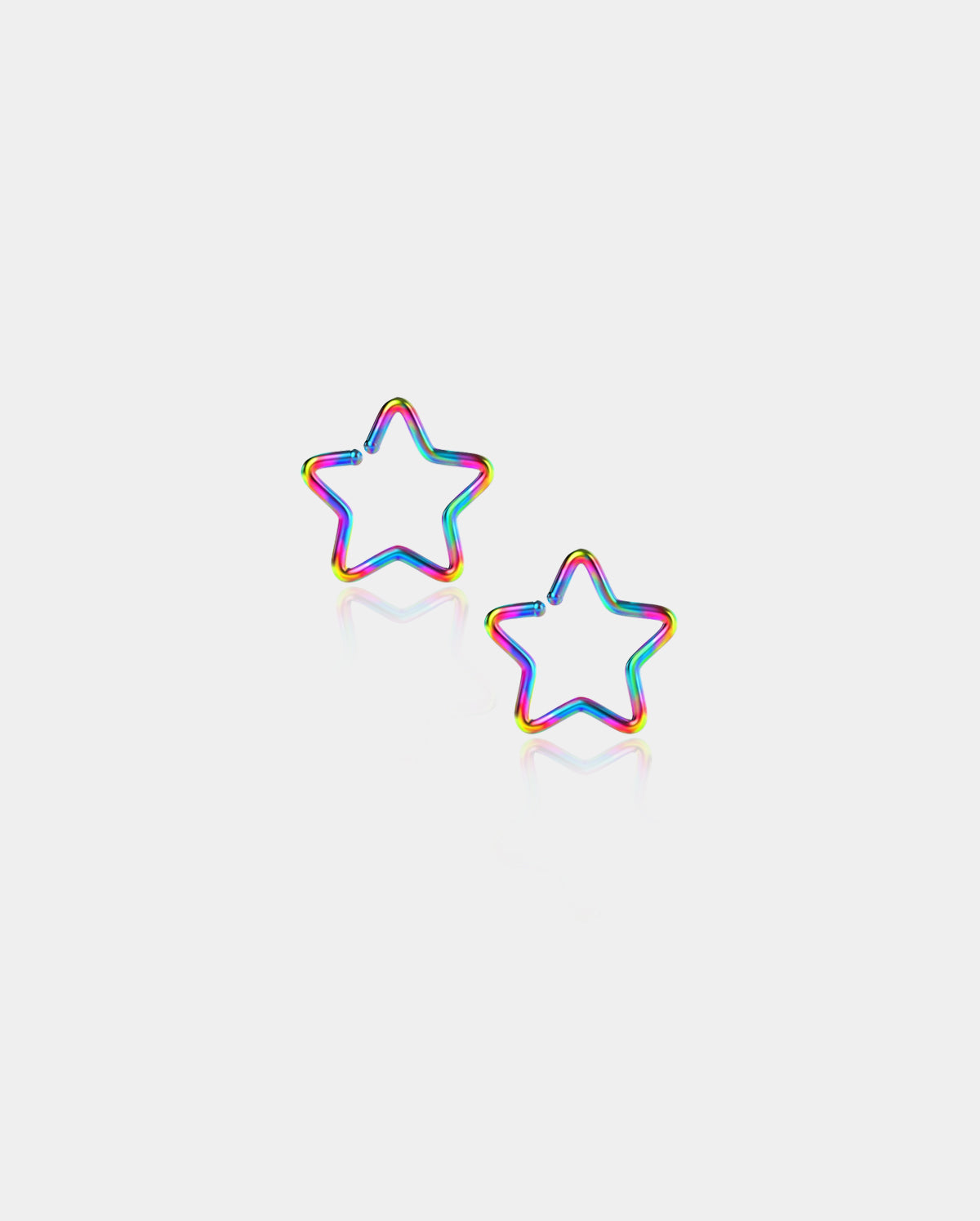 2PCS Titanium Star Seamless Nose Ring