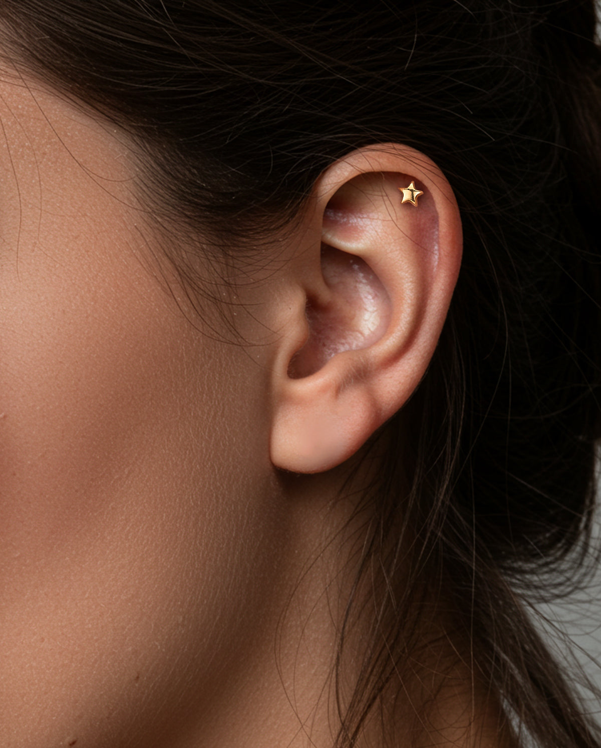 gold star helix piercing