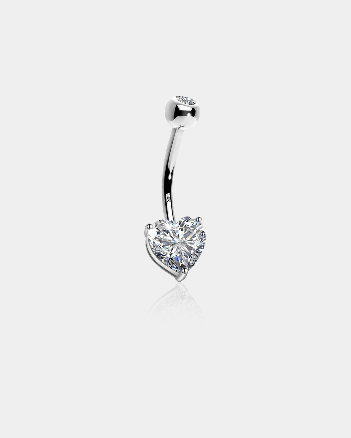 white gold belly ring - OUFER BODY JEWELRY