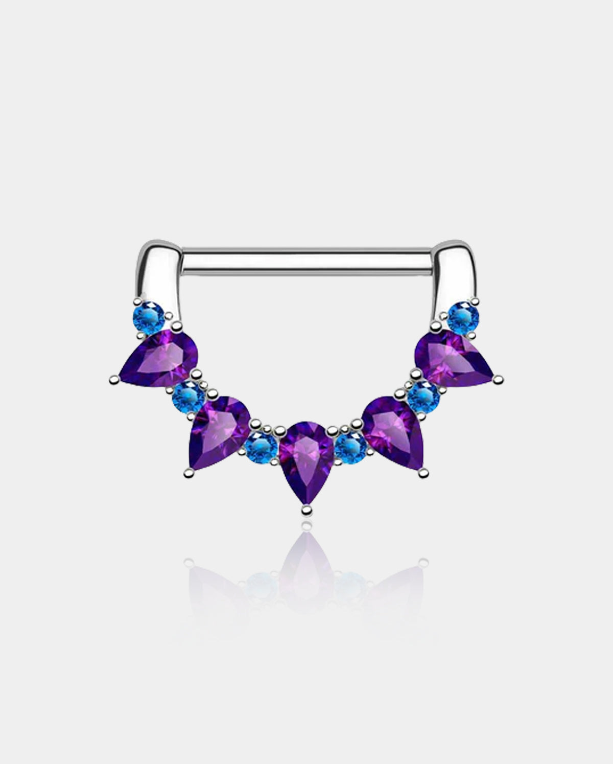 2PCS Gorgeous Purple CZ Nipple Clicker
