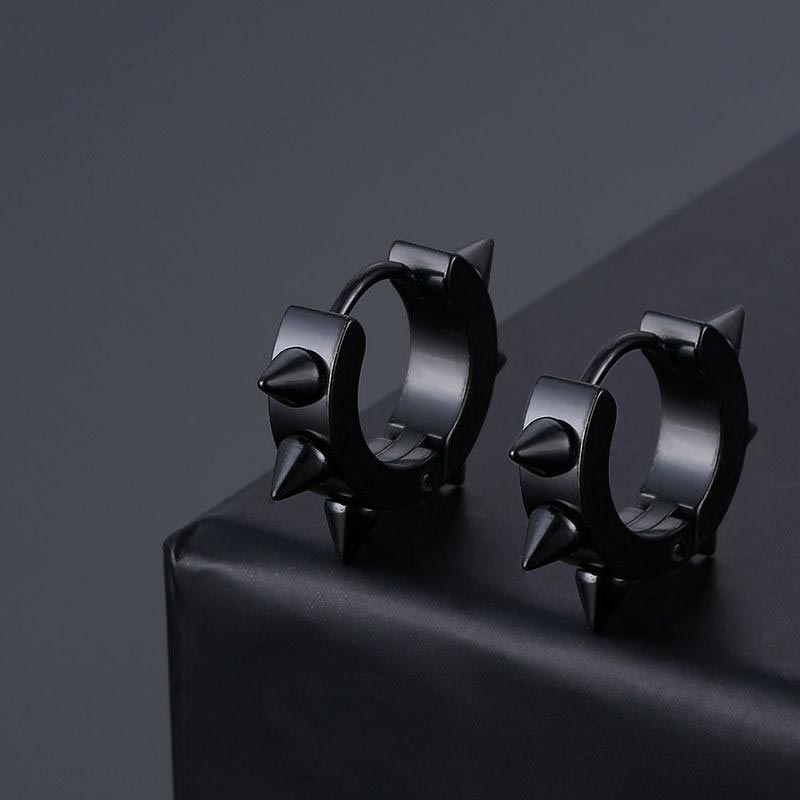black spike earring hoop