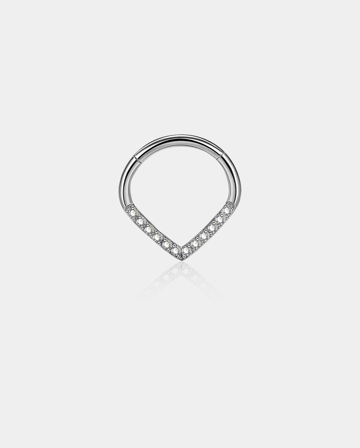 Clear CZ Vshape Septum Ring