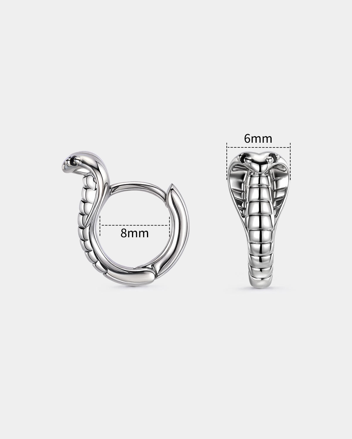 2PCS CZ Cobra Earrings